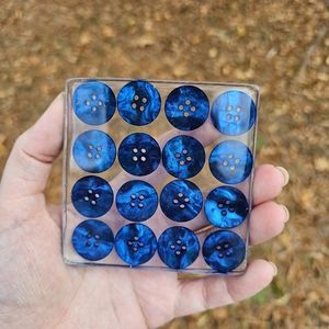 Handmade Upcycled Blue Button Beautiful Beacons Resin Coaster
